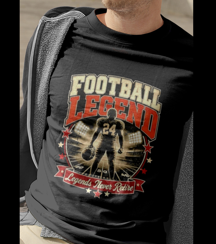 Football Legend 24 Legends Never Retire Stadium Stars T-Shirt