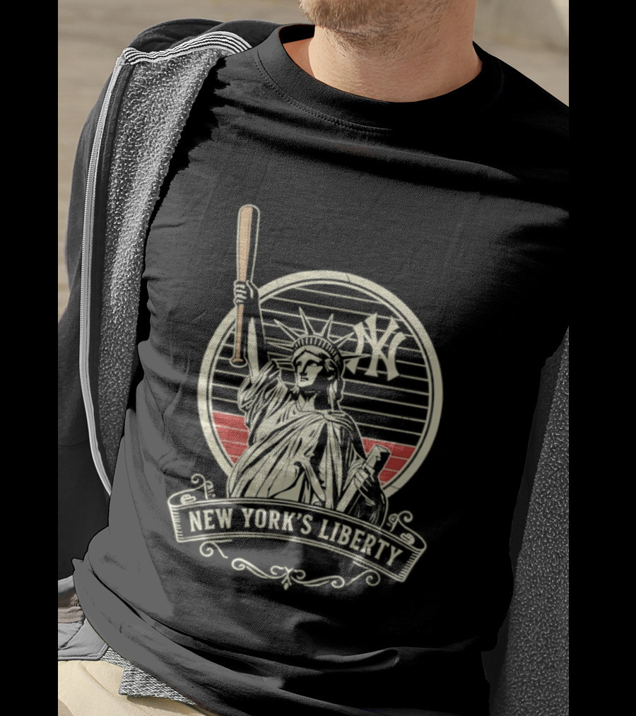 New York Yankees MLB Lady Liberty Bat T-Shirt