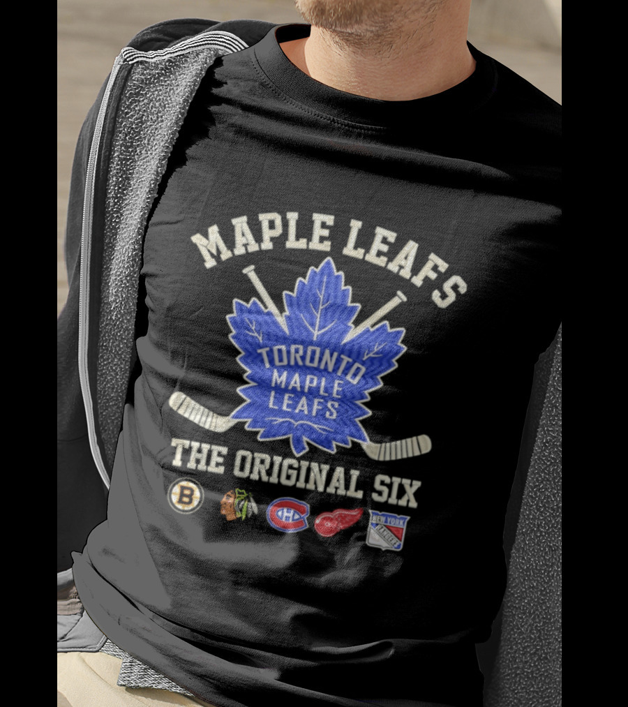 Toronto Maple Leafs The Original Six NHL Hockey Teams Logos T-Shirt