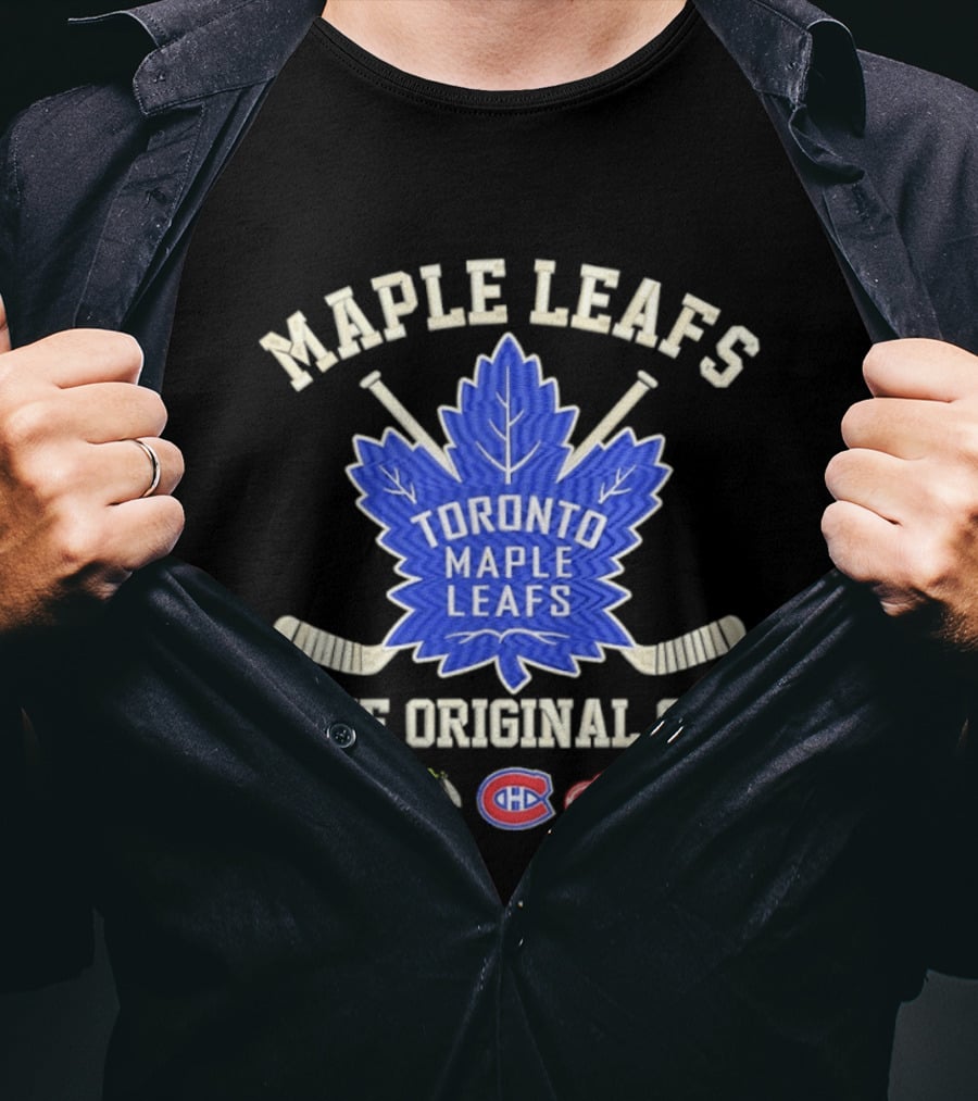 Toronto Maple Leafs The Original Six NHL Hockey Teams Logos T-Shirt