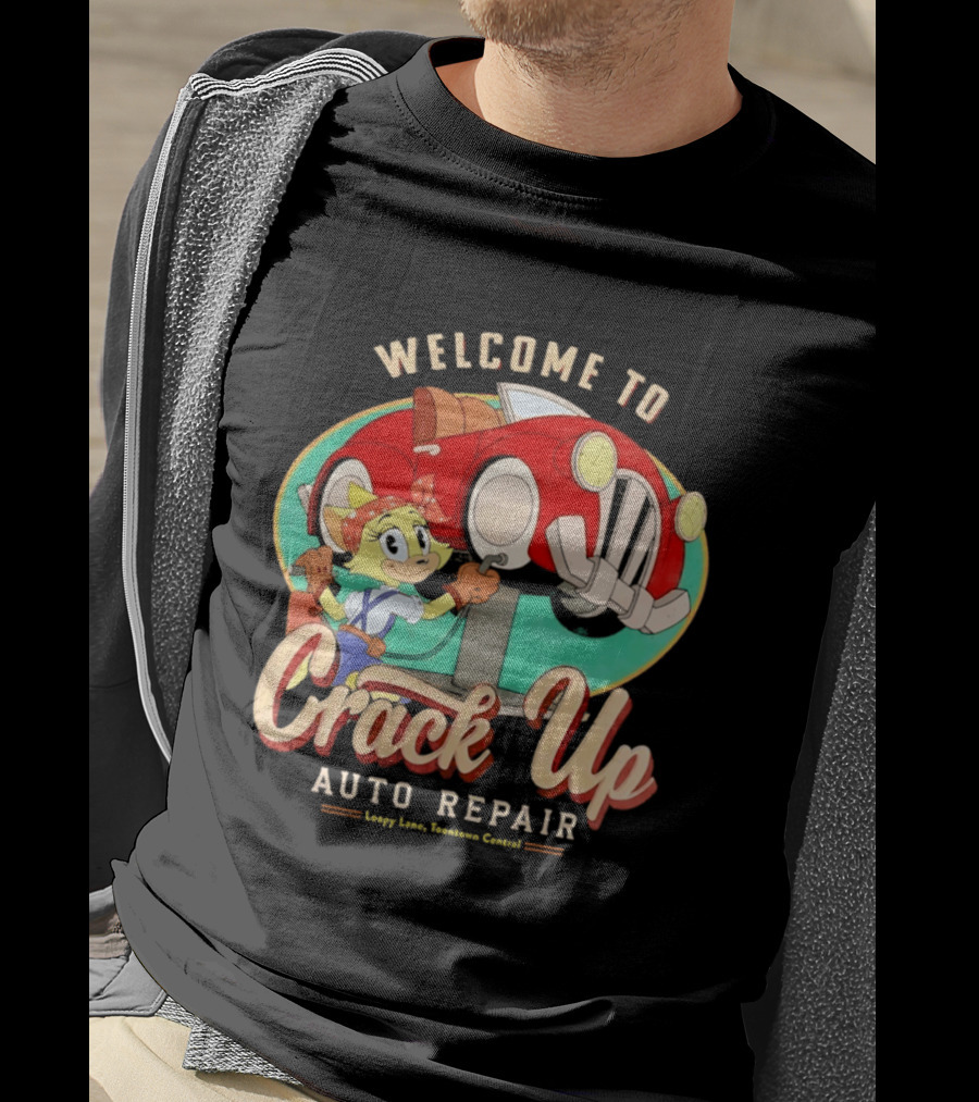 Welcome To Crack Up Auto Repair Happy Lane Towtown Cougars T-Shirt