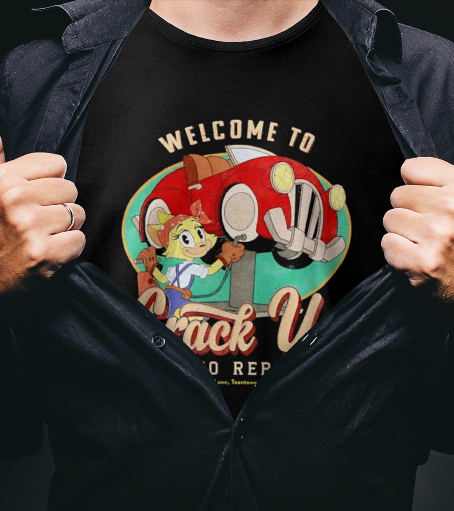 Welcome To Crack Up Auto Repair Happy Lane Towtown Cougars T-Shirt