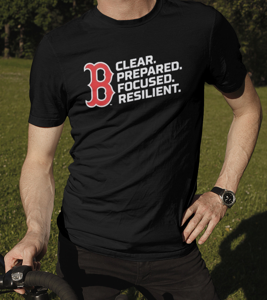 Red Sox 2026 Clear Prepared Focused Resilient T-Shirt