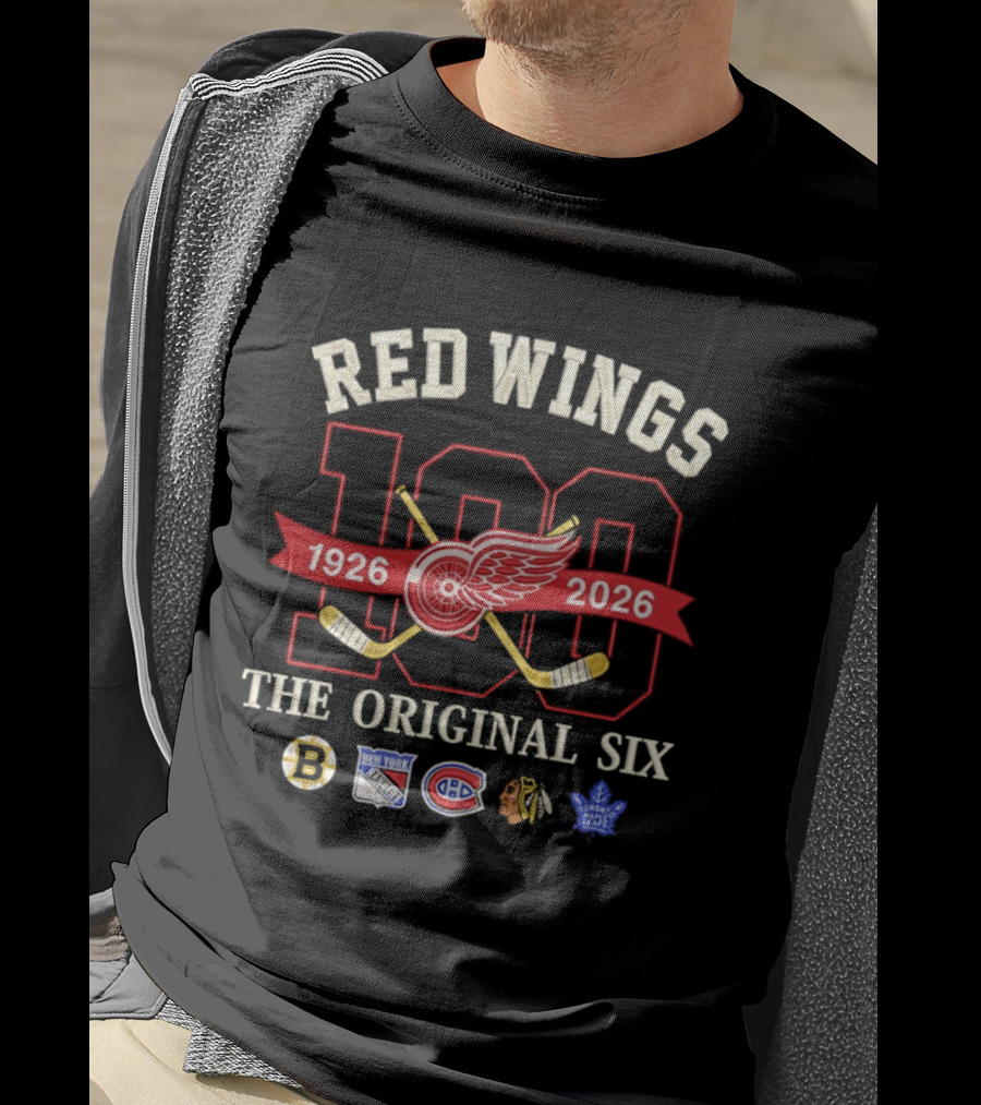 Red Wings 100 Years 1926 2026 Anniversary The Original Six T-Shirt