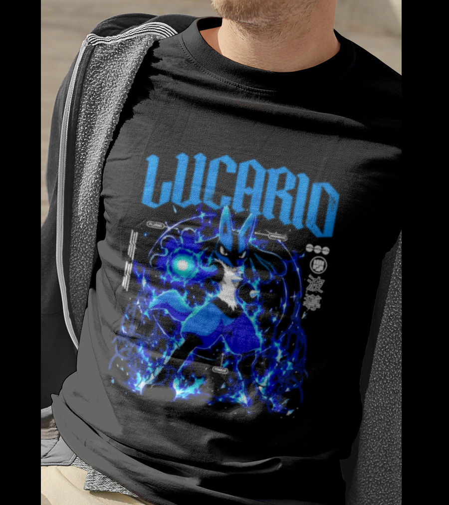 Lucario Fighting Awakened Combat Pokemon Aura Sphere Power T-Shirt