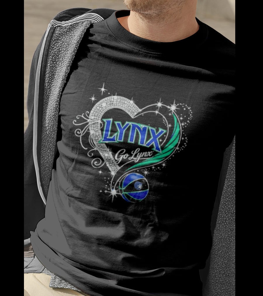 Lynx Go Lynx Minnesota Lynx WNBA Basketball Heart Stars T-Shirt