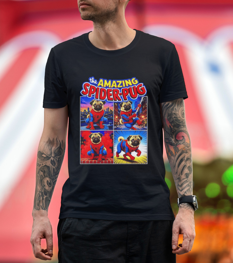 The Amazing Spider Pug Marvel Spider Man Parody Comic T-Shirt