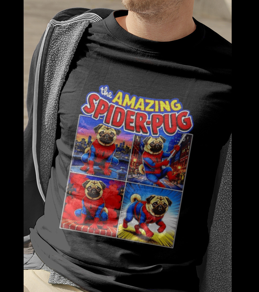 The Amazing Spider Pug Marvel Spider Man Parody Comic T-Shirt