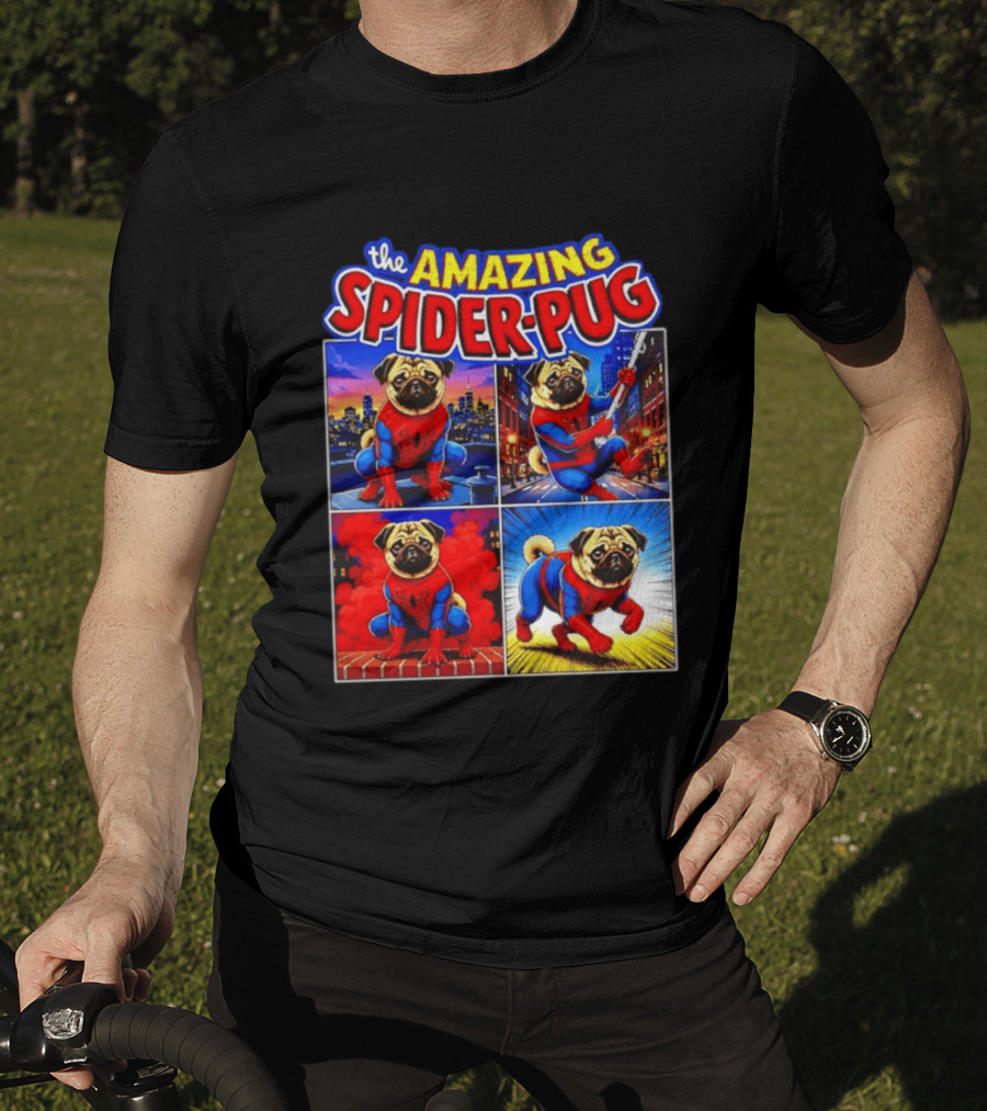 The Amazing Spider Pug Marvel Spider Man Parody Comic T-Shirt