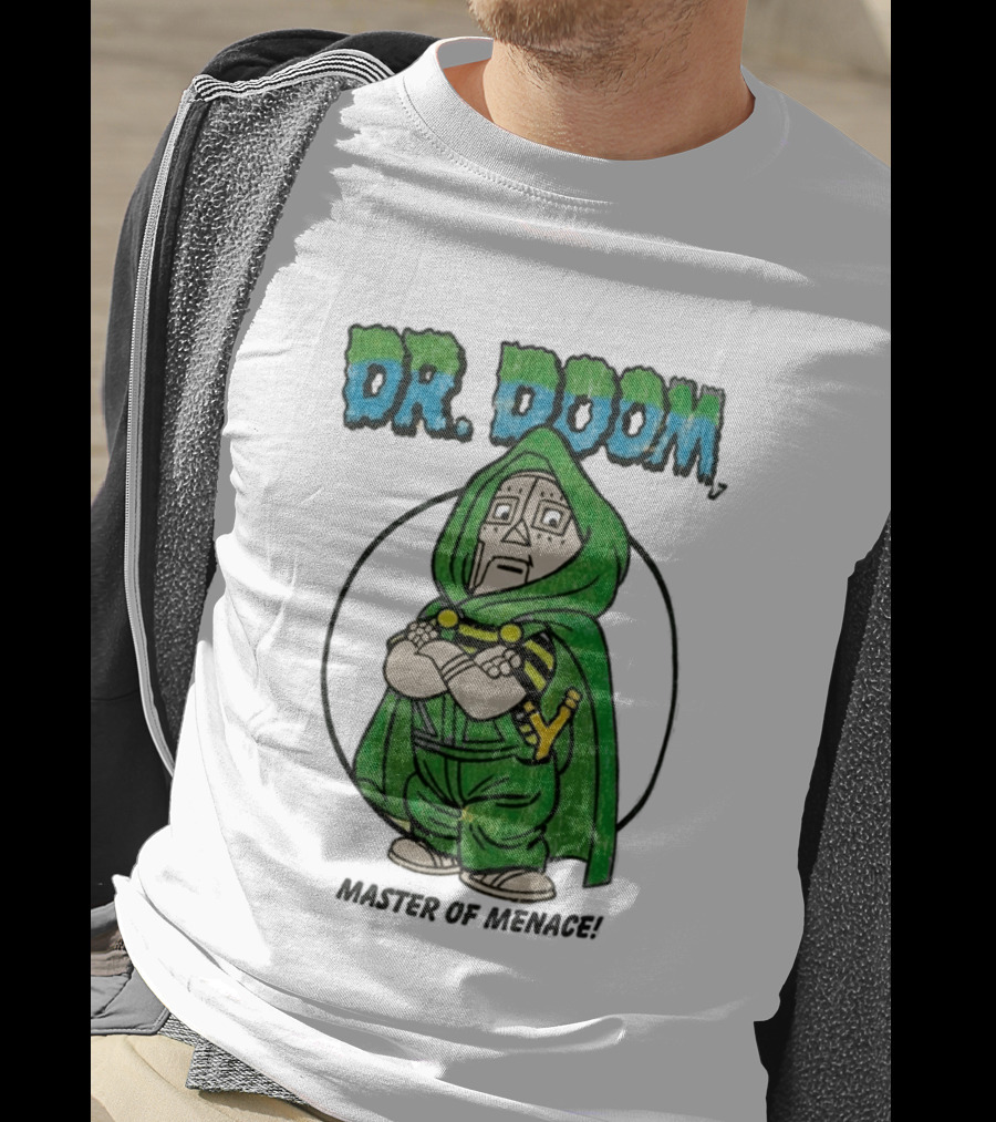 Dr Doom Master Of Menace Green Cloak Comic Style Villain T-Shirt