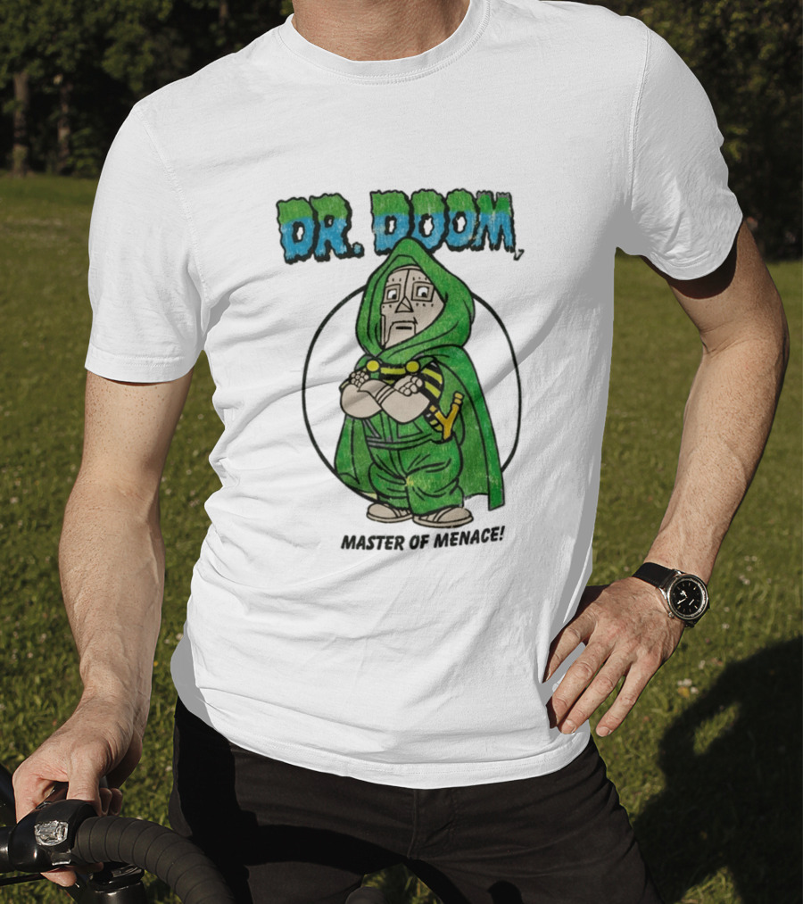 Dr Doom Master Of Menace Green Cloak Comic Style Villain T-Shirt