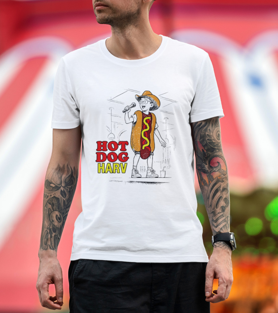 HOT DOG HARV Costume Stage Microphone Cowboy Hat T-Shirt