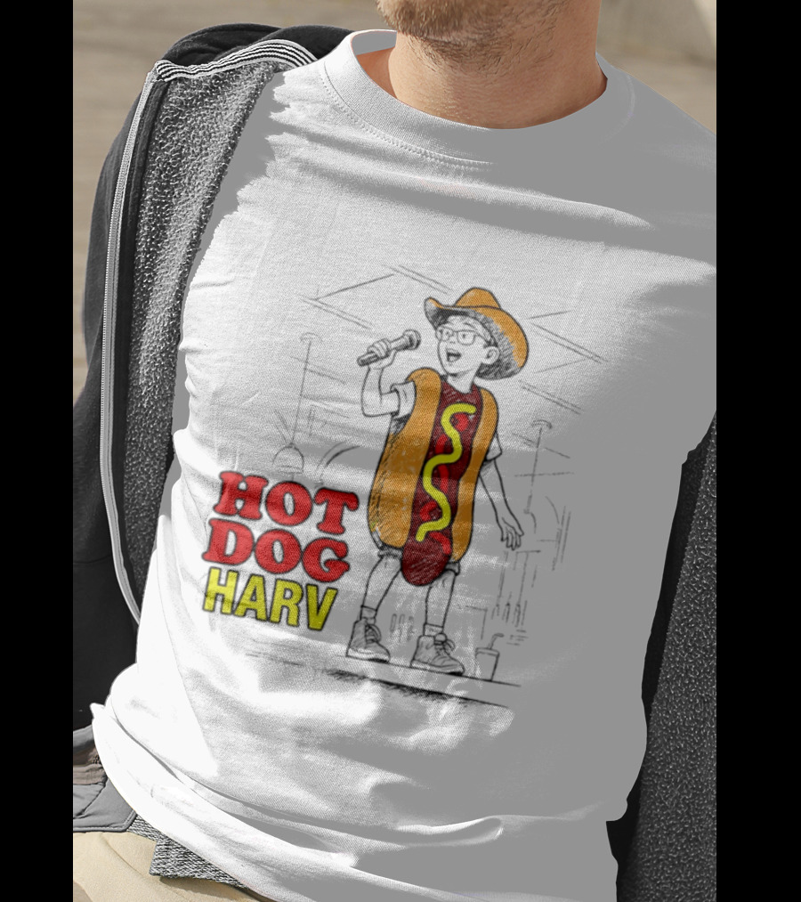 HOT DOG HARV Costume Stage Microphone Cowboy Hat T-Shirt