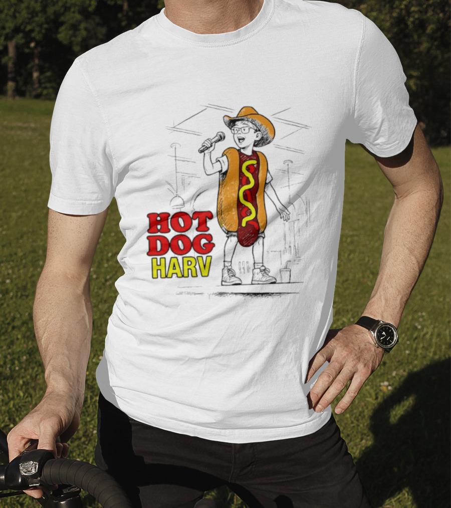 HOT DOG HARV Costume Stage Microphone Cowboy Hat T-Shirt