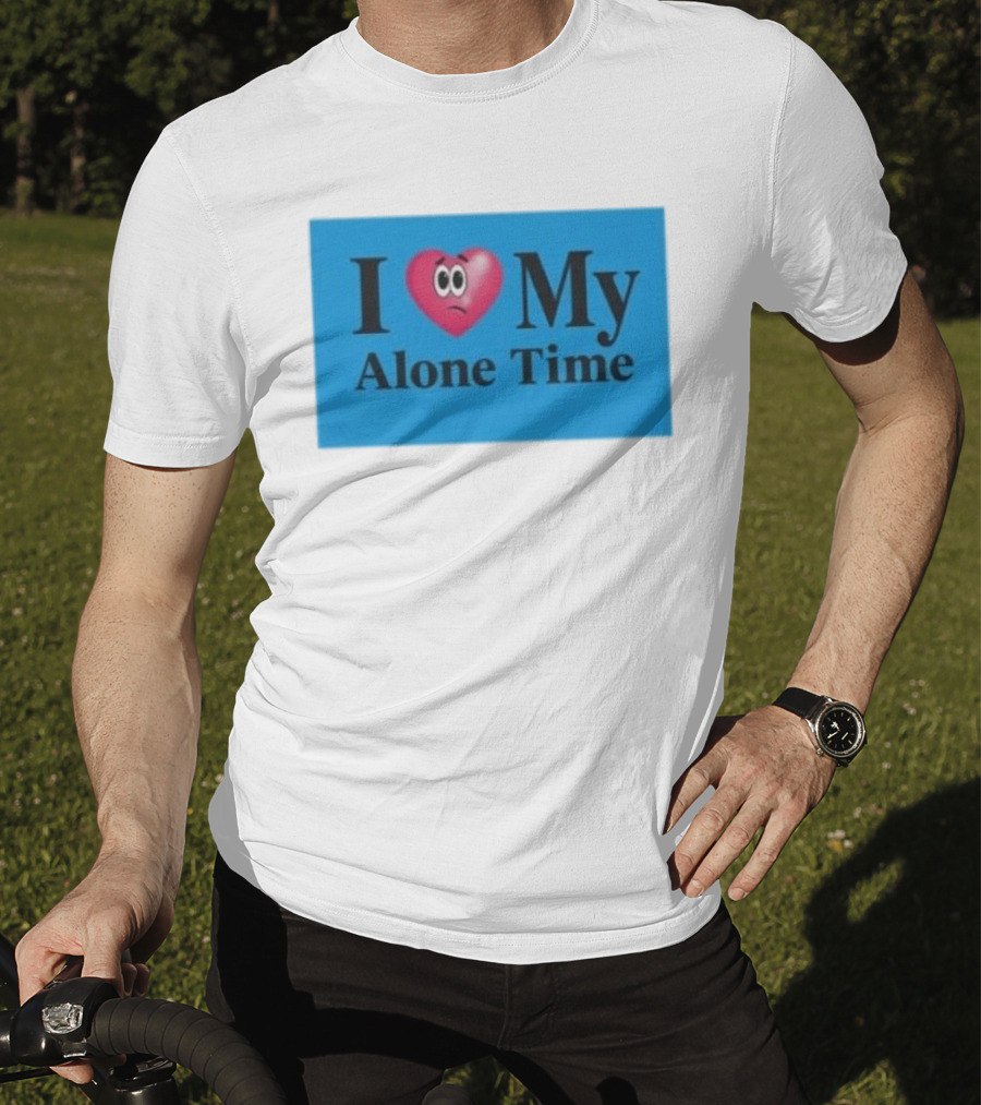 I Heart My Alone Time With Pink Heart Eyes T-Shirt