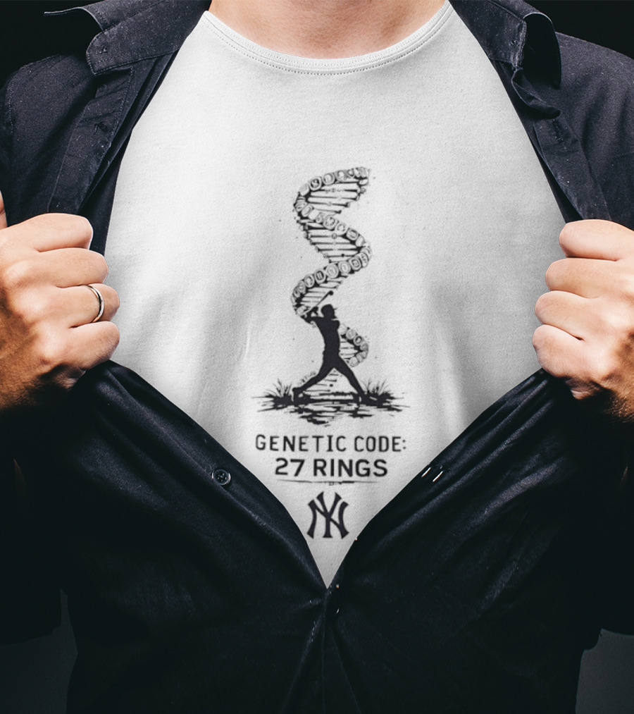 New York Yankees DNA Genetic Code 27 Rings Yankee T-Shirt
