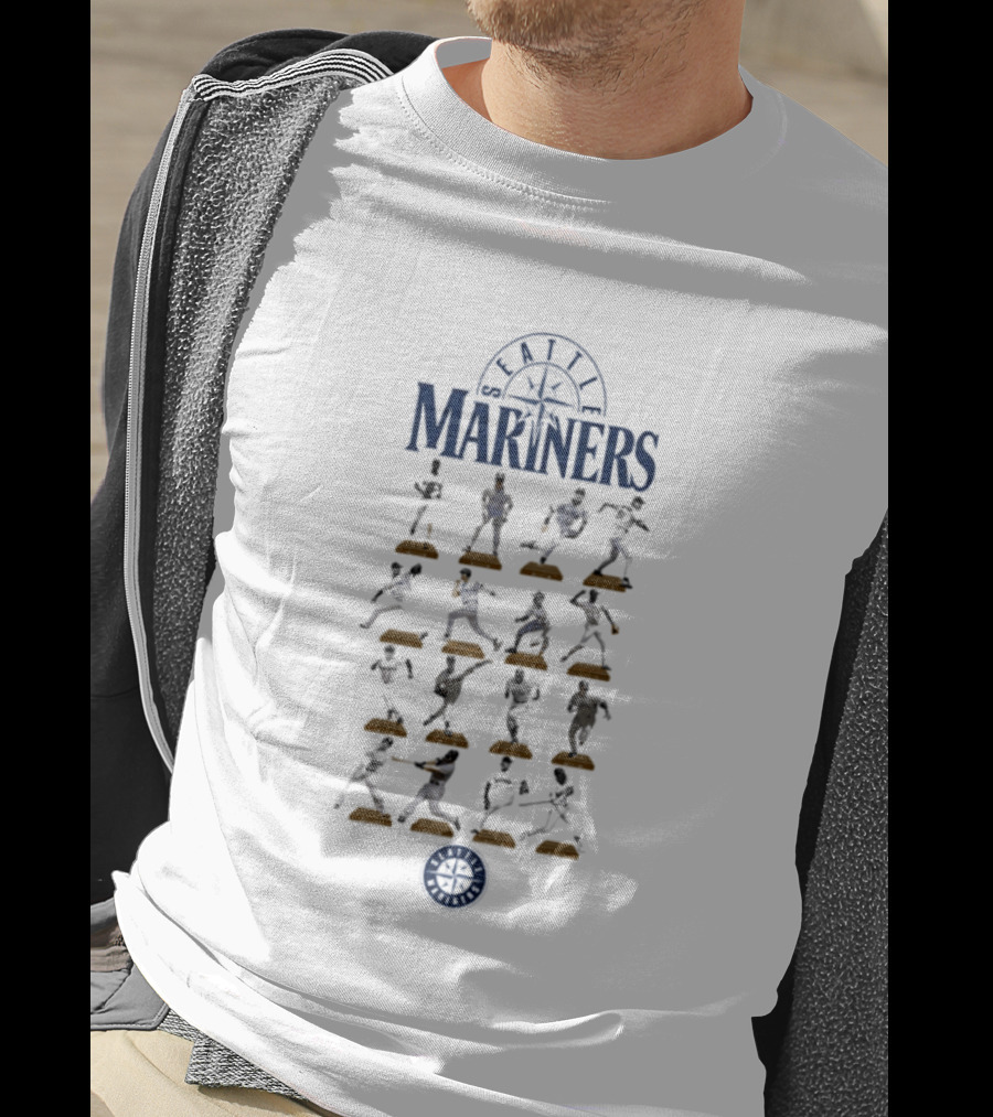 Seattle Mariners Legends Hall Of Fame Player Silhouettes And Washington State Ferries Wheel T-Shirt