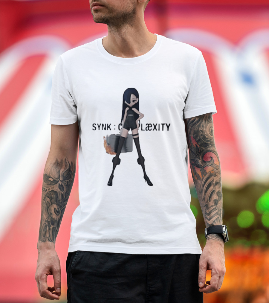 SYNK COMPLaeXITY Mysterious Anime Character With Burning Suitcase T-Shirt
