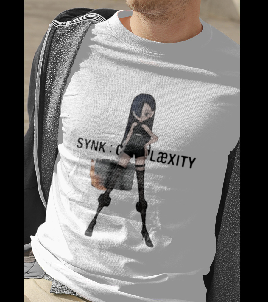 SYNK COMPLaeXITY Mysterious Anime Character With Burning Suitcase T-Shirt
