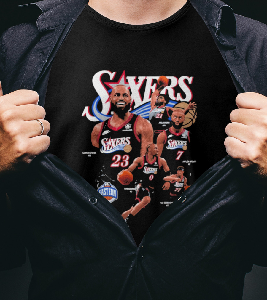 76ers Basketball Lebron James Jaylen Brown Eastern Conference T-Shirt