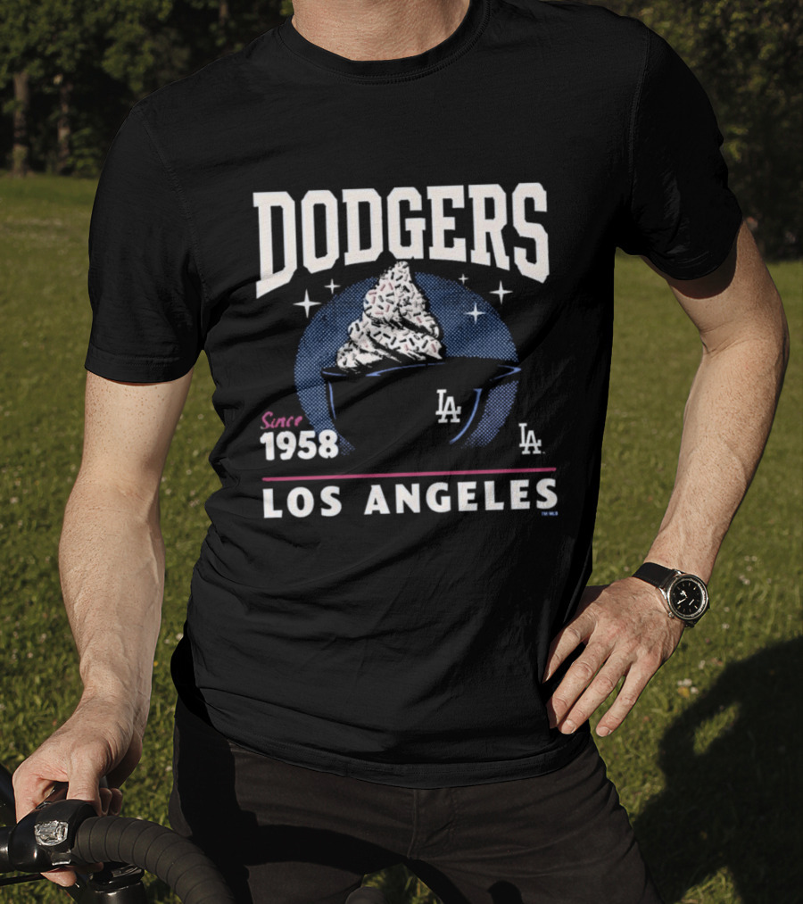 Dodgers Los Angeles Since 1958 Ice Cream LA T-Shirt