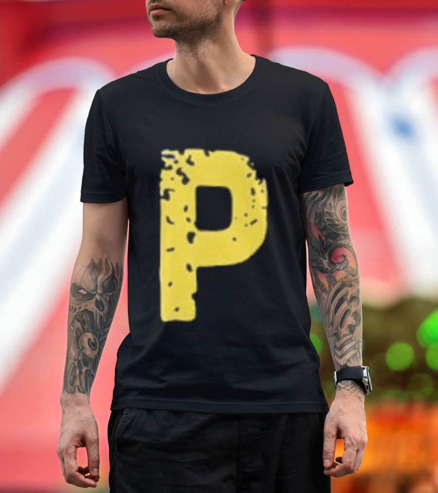 2026 Pirates IUP Night Yellow Pirate Letter P T-Shirt