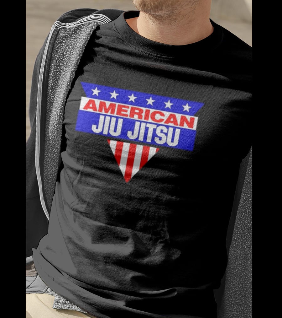 American Jiu Jitsu Stars And Stripes BJJ Martial Arts Grappling T-Shirt