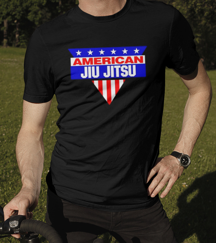 American Jiu Jitsu Stars And Stripes BJJ Martial Arts Grappling T-Shirt