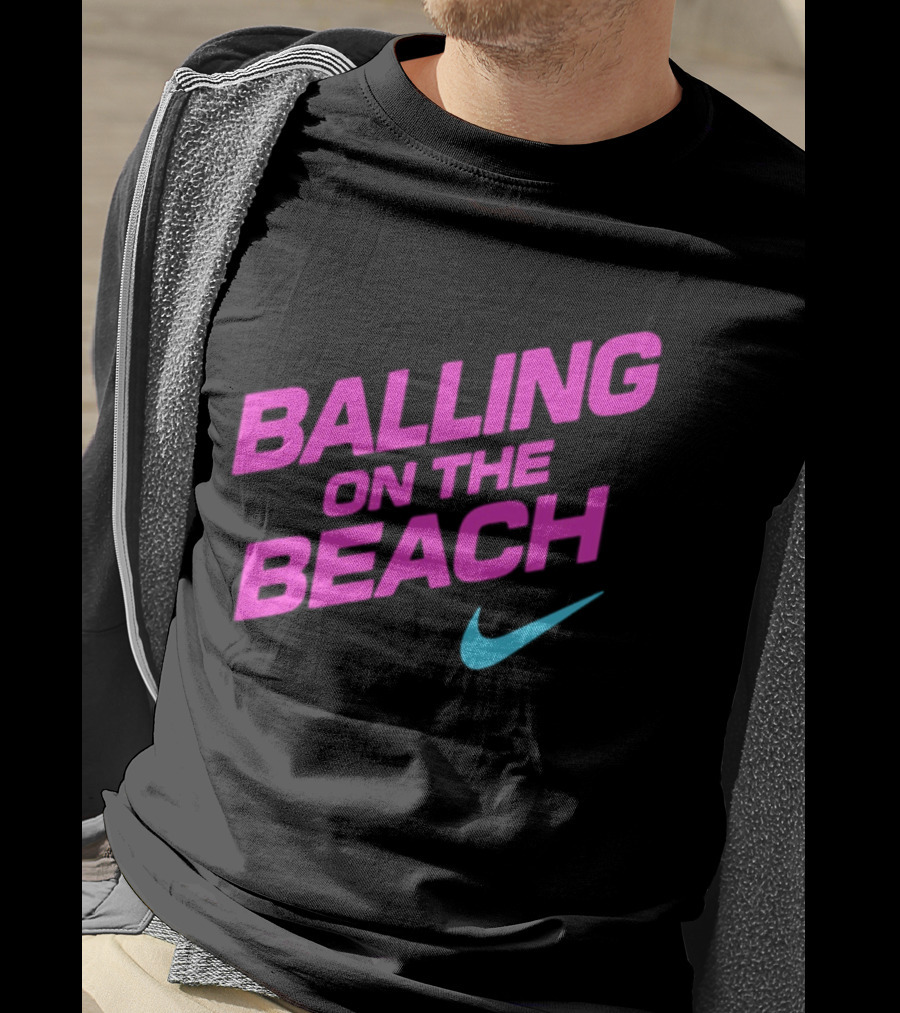 Balling On The Beach Nike Swoosh T-Shirt