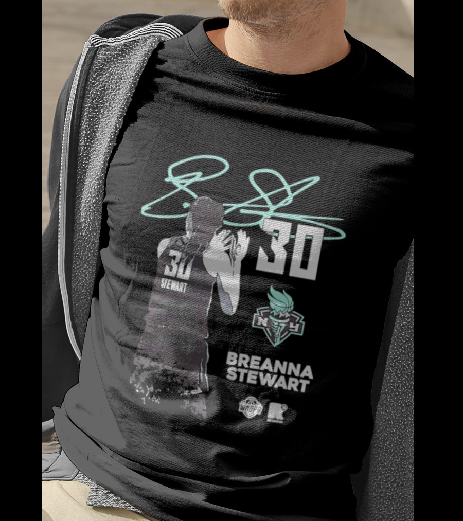 Breanna Stewart 30 New York Liberty NY Signature T-Shirt