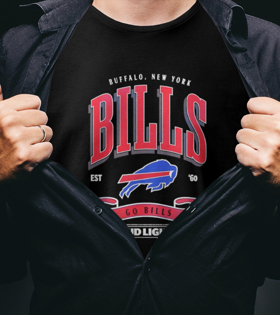 Buffalo New York Bills Est 1960 Go Bills Bud Light T-Shirt