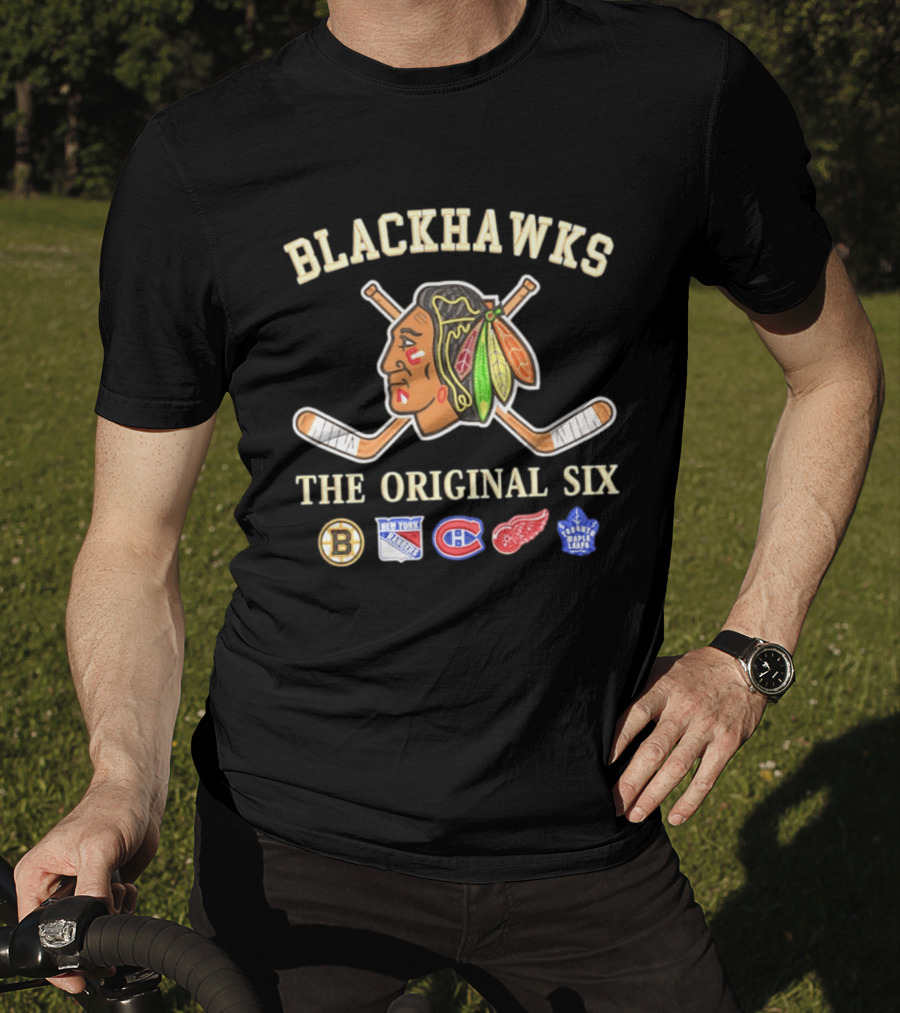 Blackhawks The Original Six Boston Bruins New York Rangers Montreal Canadiens Detroit Red Wings Toronto Maple Leafs T-Shirt