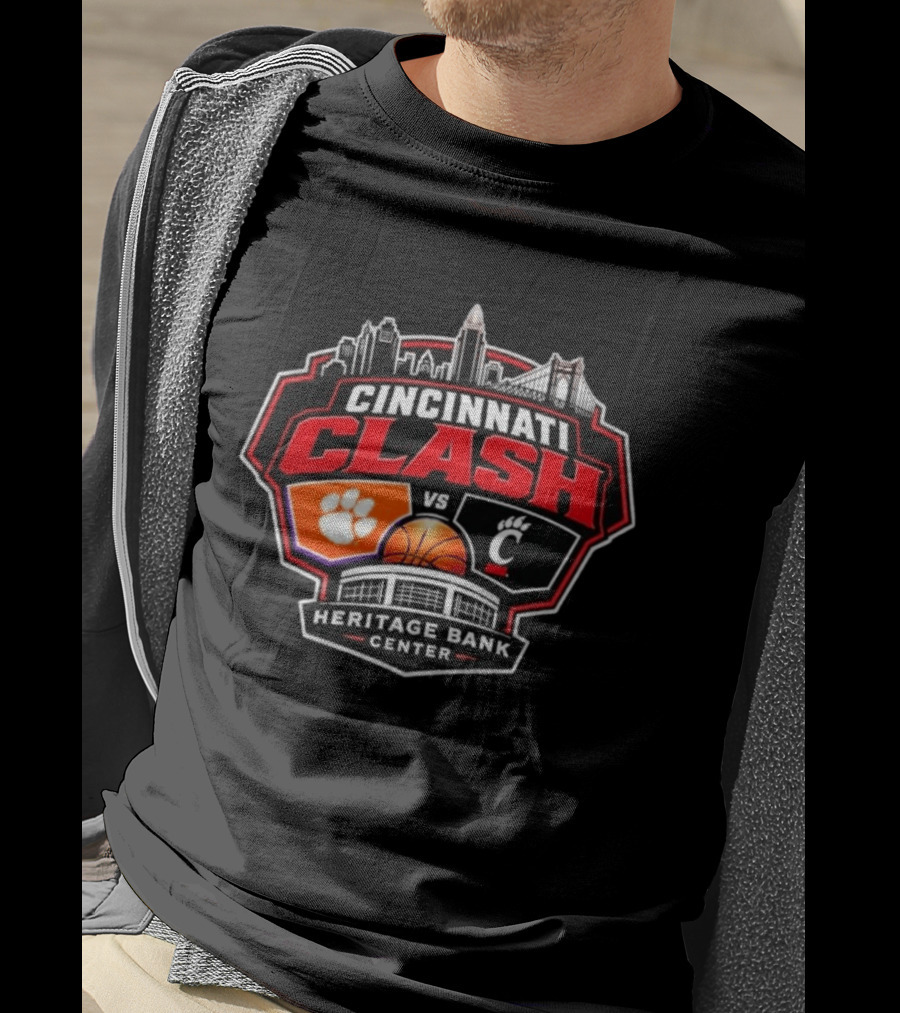 Clemson Vs Cincy Cincinnati Clash Heritage Bank Center 2026 T-Shirt