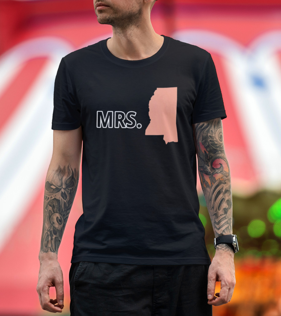 Mrs Mississippi State Map T-Shirt