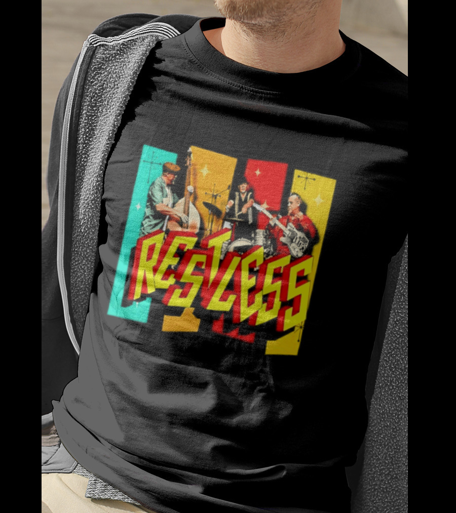 Restless Band Rockabilly Psychobilly Music Members Colorful Performance T-Shirt