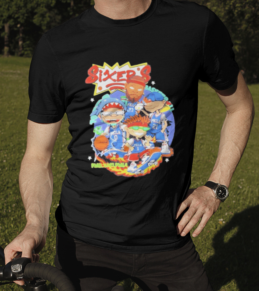 Philadelphia Sixers Basketball Rugrats Characters T-Shirt