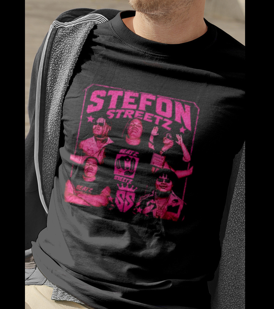 Stefon Streetz Pink Stars And Faces T-Shirt