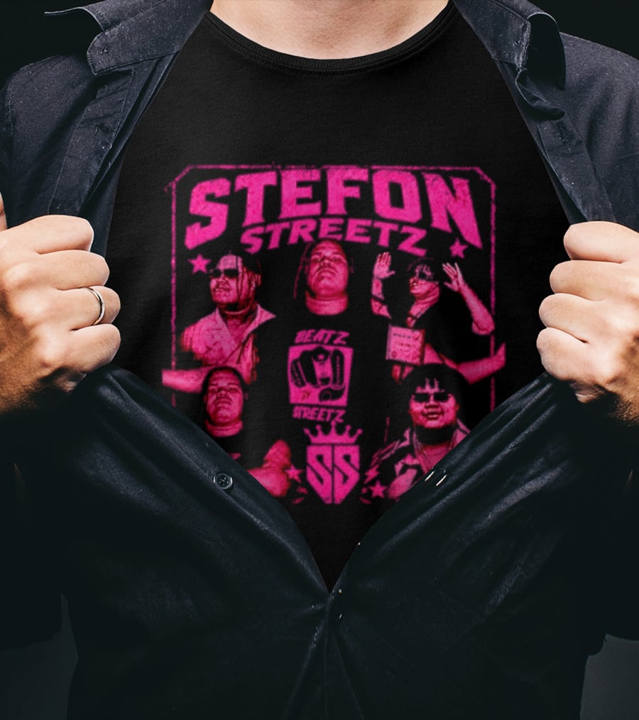 Stefon Streetz Pink Stars And Faces T-Shirt