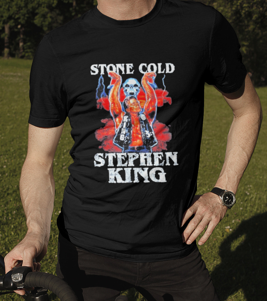 Stone Cold Stephen King 3 16 WWE Horror Scary Mashup T-Shirt
