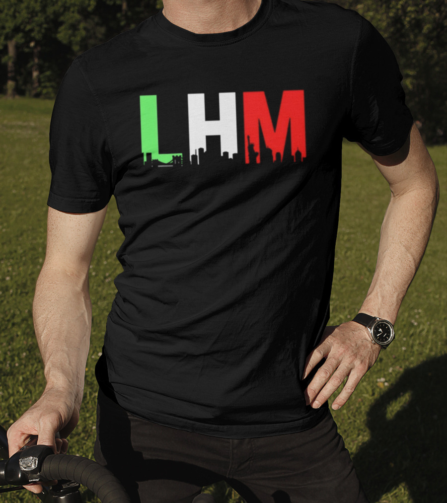 Stream Yvng Mobster LHM NYC Skyline Green White Red Drip Letters T-Shirt