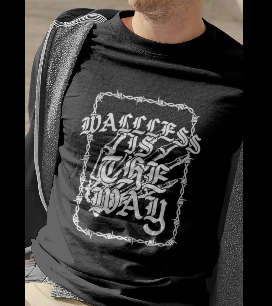 Wallless Is The Way Adam Wacker X WhiteCrayon Collaboration Barbed Skeleton T-Shirt