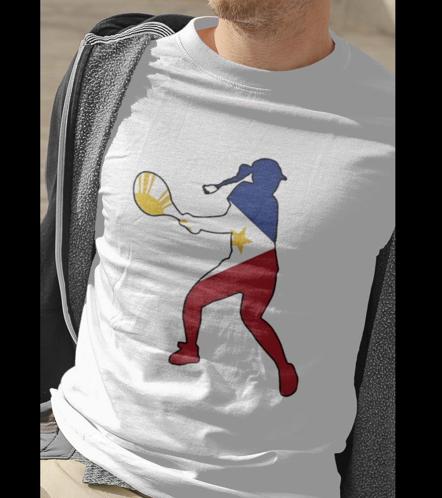 Alexandra Eala Tennis Player Silhouette Philippines Flag T-Shirt