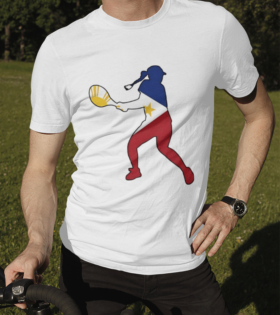 Alexandra Eala Tennis Player Silhouette Philippines Flag T-Shirt