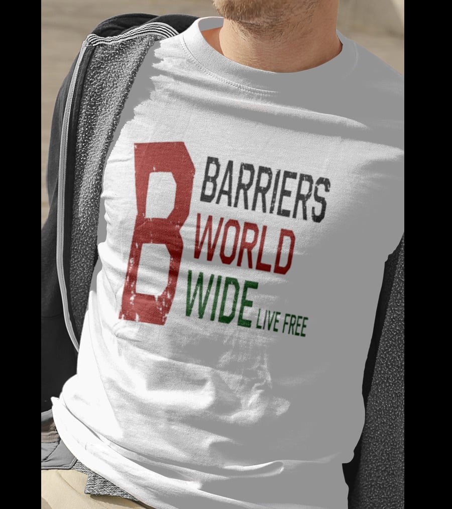 Barriers World Wide Live Free Streetwear Red Green T-Shirt