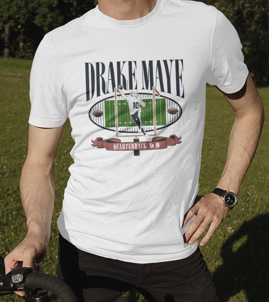 Drake Maye Quarterback No. 10 Football Gridiron Standouts T-Shirt