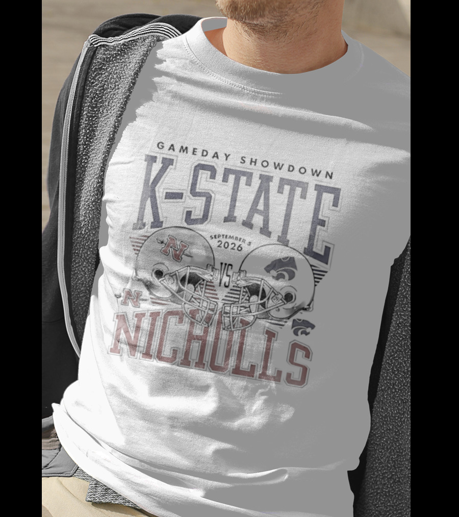 K State Gameday Showdown 2026 Vs Nicholls Helmets T-Shirt