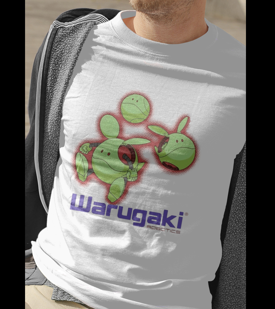 Warugaki Robotics Green Robot Trio Cartoon T-Shirt