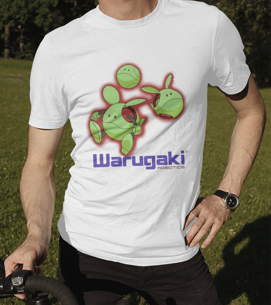 Warugaki Robotics Green Robot Trio Cartoon T-Shirt