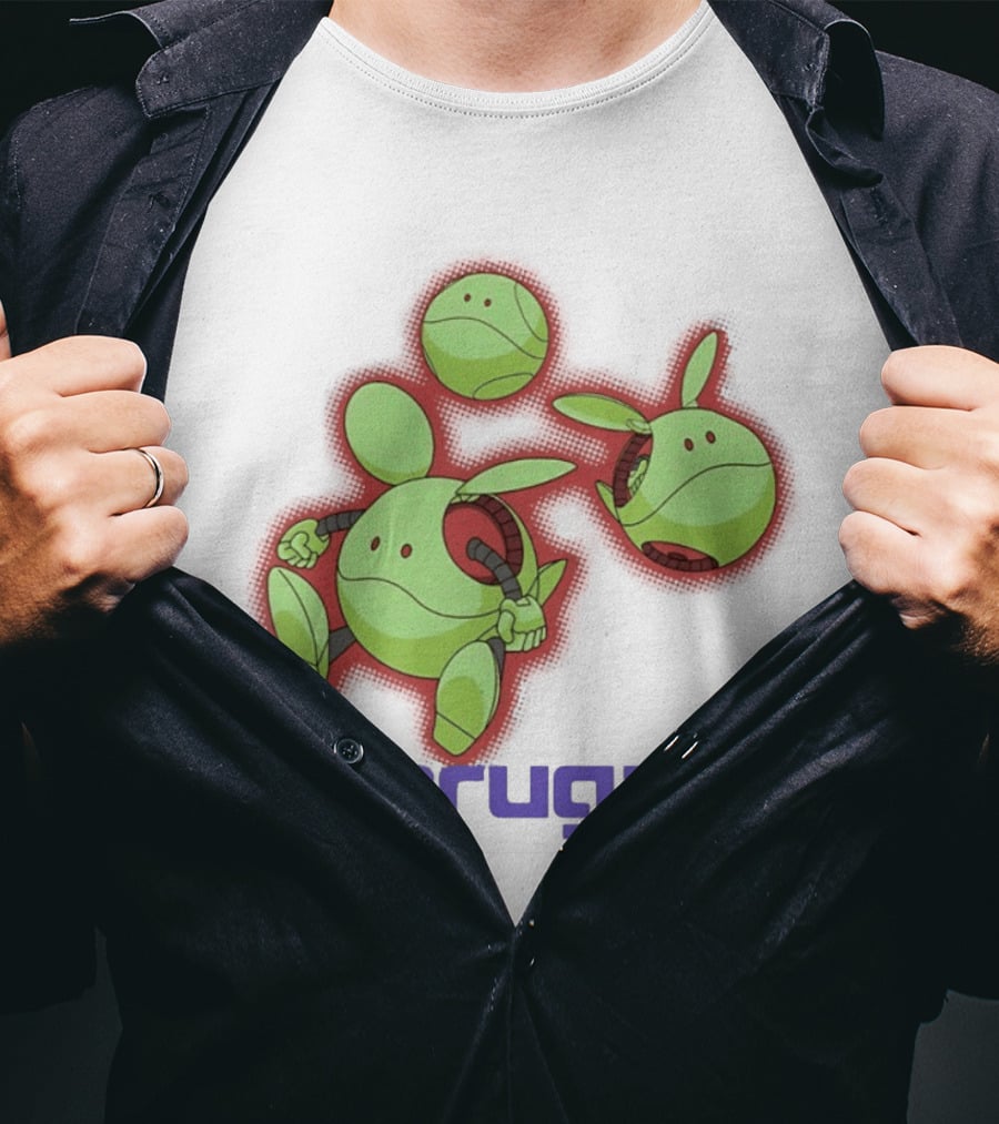 Warugaki Robotics Green Robot Trio Cartoon T-Shirt