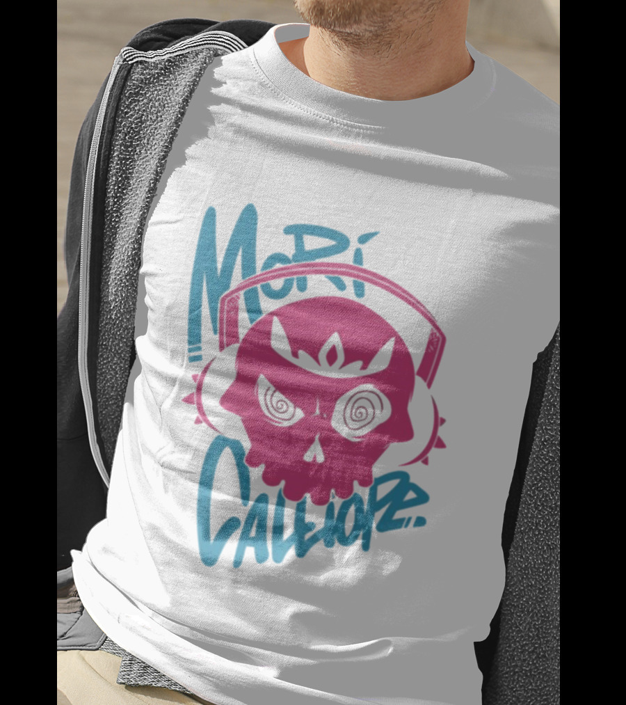 Mori Calliope Pink Skull With Headphones T-Shirt